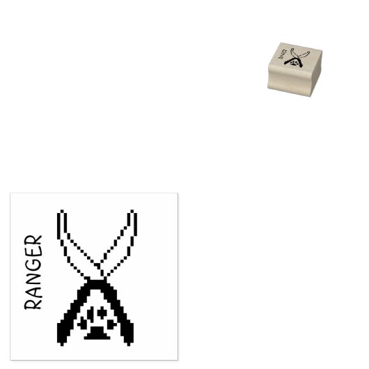 Pixel Art D&D Class Icon Ranger Gummistempel (Stempel)