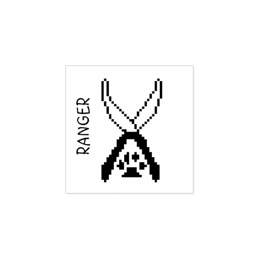 Pixel Art D&D Class Icon Ranger Gummistempel (Prägung)