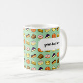 Pixel Art Delicious Cakes Pattiserie Muster Kaffeetasse (VorderseiteRechts)