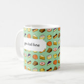 Pixel Art Delicious Cakes Pattiserie Muster Kaffeetasse (Vorderseite Links)