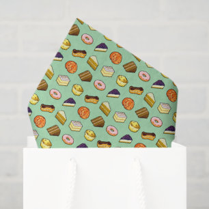 Pixel Art Delicious Cakes Pattiserie Muster Seidenpapier