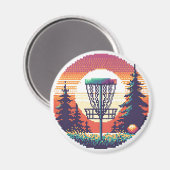 Pixel-Art-Discgolfplatz Magnet (Vorderseite/Rückseite)