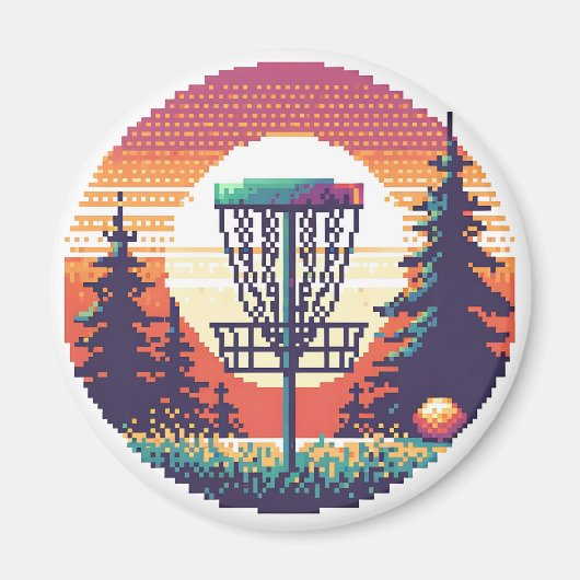 Pixel-Art-Discgolfplatz Magnet (Vorne)