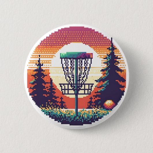 Pixel Art Disk Golf Course Button (Vorderseite)