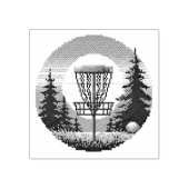 Pixel Art Disk Golf Course Gummistempel (Prägung)