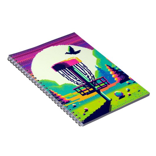 Pixel Art Disk Golf Course Notizblock (Rechte Seite)