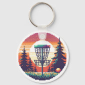 Pixel Art Disk Golf Course Schlüsselanhänger (Vorderseite)