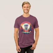 Pixel Art Disk Golf Course Tri-Blend Shirt (Vorderseite voll)