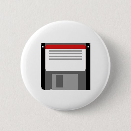 Pixel-art-Diskette Button (Vorderseite)
