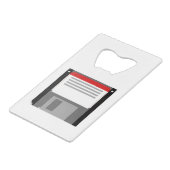 Pixel-art-Diskette Geldbeutel Flaschenöffner (Rückseite Schrägansicht)