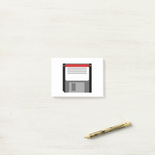 Pixel-art-Diskette Post-it Klebezettel (Auf Schreibtisch)
