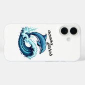Pixel Art Dolphin Jumping Over Wave Design Case-Mate iPhone Hülle (Rückseite (Horizontal))