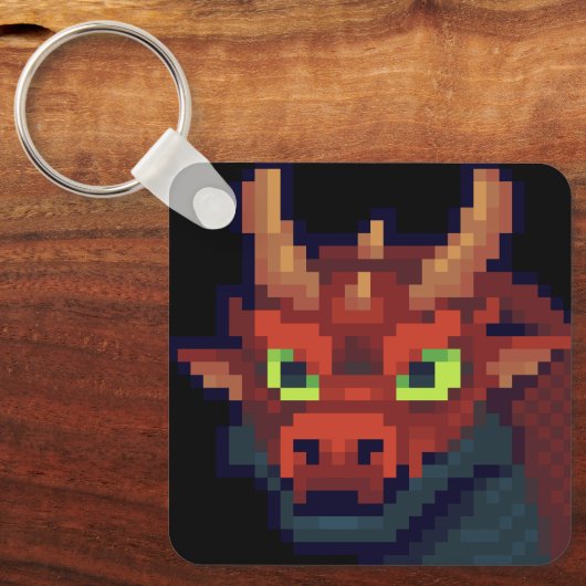 Pixel Art, dragon sleutelhanger  Schlüsselanhänger (Vorderseite)