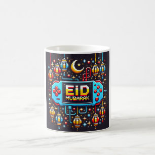 Pixel Art Eid Mubarak Gaming Kaffeetasse