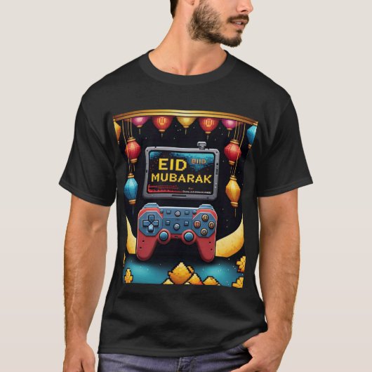 Pixel Art Eid Mubarak Gaming-Themed-Shirt T-Shirt (Vorderseite)