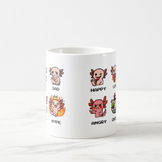Pixel Art Emotionen Axolotl Tasse (Mittel)