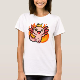 Pixel Art Fiery Crowned Axolotl T-Shirt