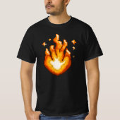 Pixel Art Fire Flame Graphic T-Shirt (Vorderseite)