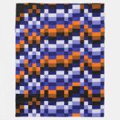 Pixel Art Fleece Blanket - Blues, Orange & Earth (Vorderseite)