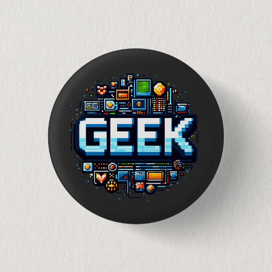 Pixel Art für Geeks Button (Vorderseite)