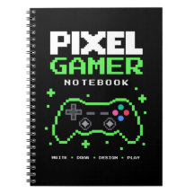 Pixel Art Gamer Notizbuch für Kinder
