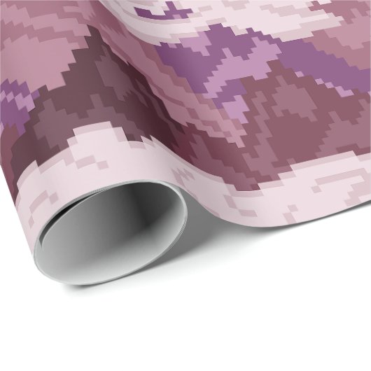 Pixel-Art-Gebirgslandschaftsmuster Geschenkpapier (Rolleneckpunkt)
