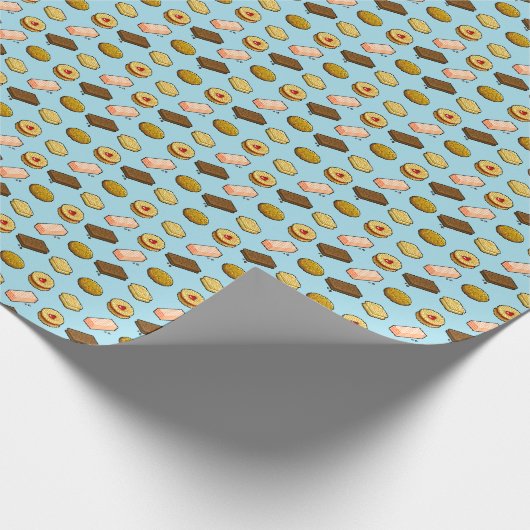 Pixel Art Geschmackhaftes Cookie Biscuit Muster Geschenkpapier (Ecke)