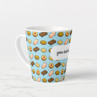 Pixel Art Geschmackhaftes Cookie Biscuit Muster Milchtasse