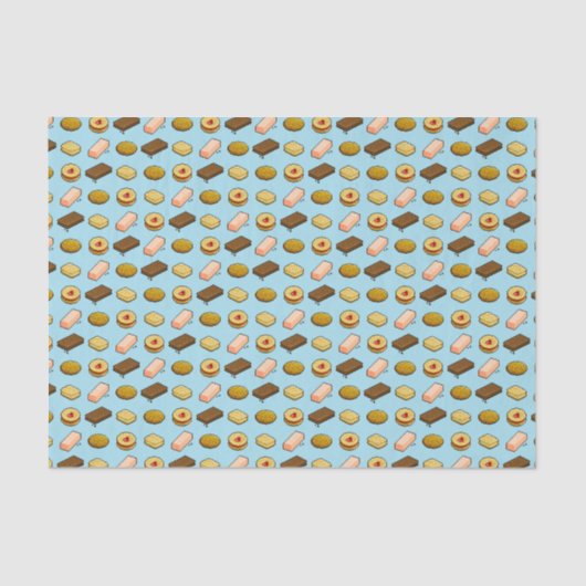 Pixel Art Geschmackhaftes Cookie Biscuit Muster Seidenpapier (Vorderseite)