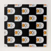 Pixel Art Ghost: Halloween-Muster Puzzle (Horizontal)