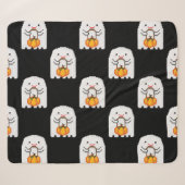 Pixel Art Ghost: Halloween-Muster Sherpadecke (Vorderseite (Horizontal))