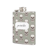 Pixel Art Gothic Spooky Skull Muster Flachmann (Links)