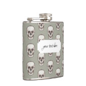 Pixel Art Gothic Spooky Skull Muster Flachmann (Rechts)