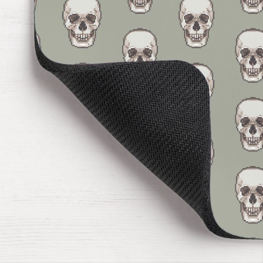 Pixel Art Gothic Spooky Skull Muster Mousepad (Ecke)