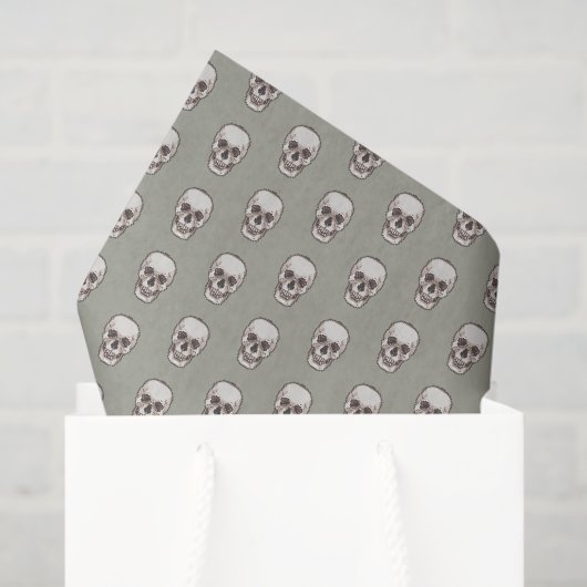 Pixel Art Gothic Spooky Skull Muster Seidenpapier (Geschenktüte)