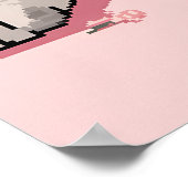 Pixel Art Graue Ragdoll Katze mit blauen Augen Poster (Ecke)