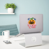 Pixel Art Halloween Pumpkins, Skulls und Fleets Aufkleber (Laptop auf Schreibtisch)