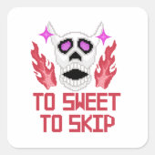 Pixel Art Halloween Pumpkins, Skulls und Fleets Quadratischer Aufkleber (Vorderseite)