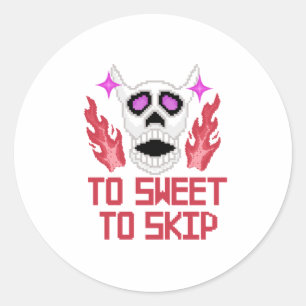 Pixel Art Halloween Pumpkins, Skulls und Fleets Runder Aufkleber