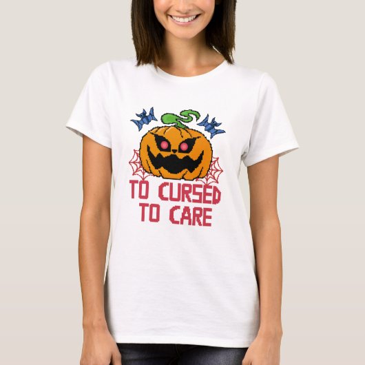 Pixel Art Halloween Pumpkins, Skulls und Fleets T-Shirt (Vorderseite)
