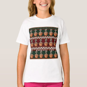 Pixel Art Heiße Schokolade Weihnachtsmuster T-Shirt