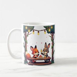 Pixel Art Hochzeits Fuchs Kaninchen Feenlichter Re Kaffeetasse