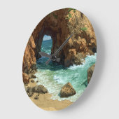 Pixel-Art-Höhle am Strand Uhr (Winkel)