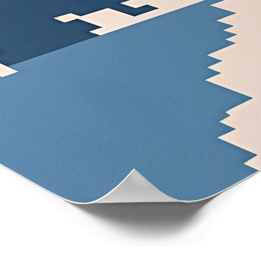 Pixel Art Howling Wolf bei Sunset Poster (Ecke)