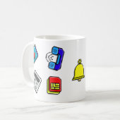 Pixel-Art im Retro-Stil Kaffeetasse (Vorderseite Links)