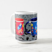 Pixel Art Impressionismus - Sommer 2023 Tasse (Vorderseite Links)