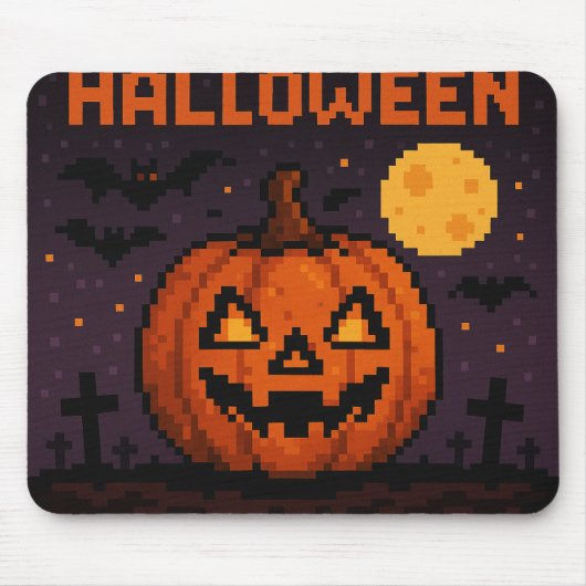 Pixel-Art inspirierter Halloween-Mauspad Mousepad (Vorne)