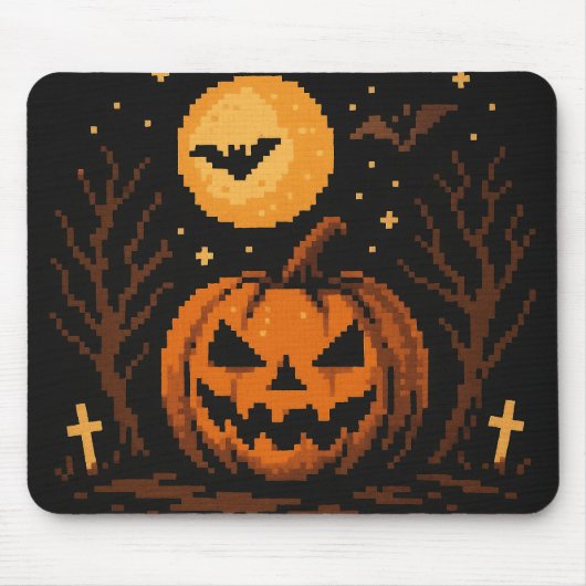 Pixel-Art inspirierter Halloween-Mauspad Mousepad (Vorne)