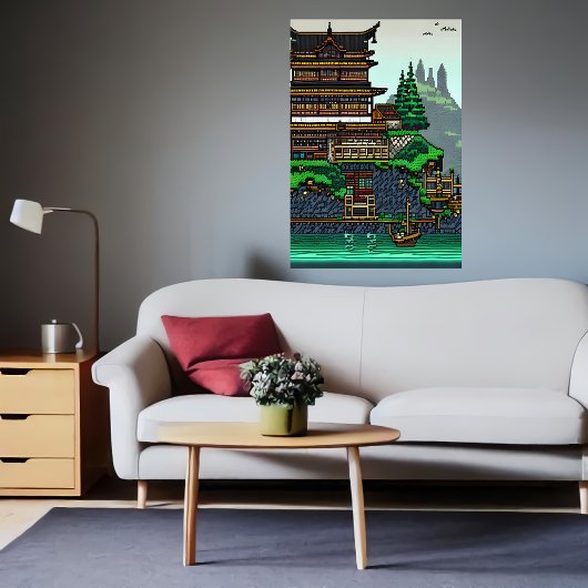 Pixel Art, Japanesstadt | AI Art Poster