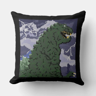 Pixel Art Kaiju Throw Pillow Kissen